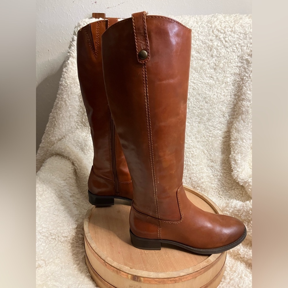 INC International Concepts Fawne Leather Riding Boots Size 6.5